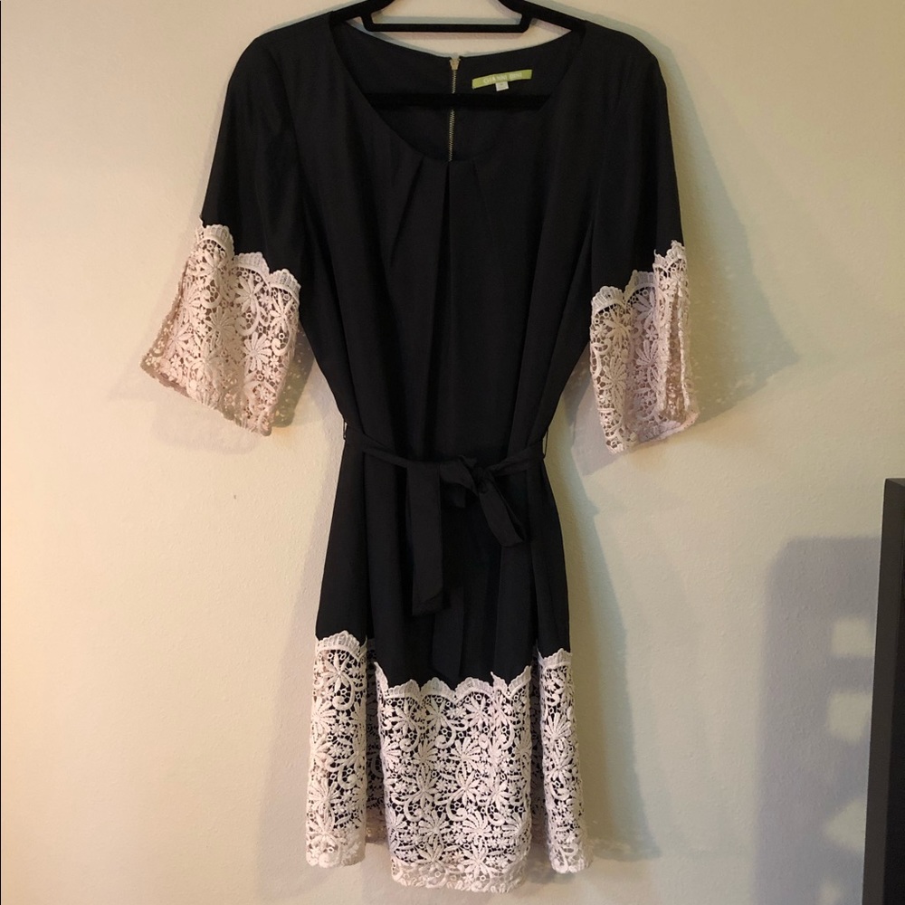 Gianna Bini black dress with ivory lace